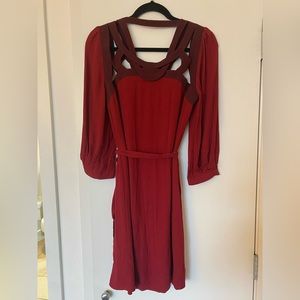 Gorgeous, two tone, unique cut out front and back neckline